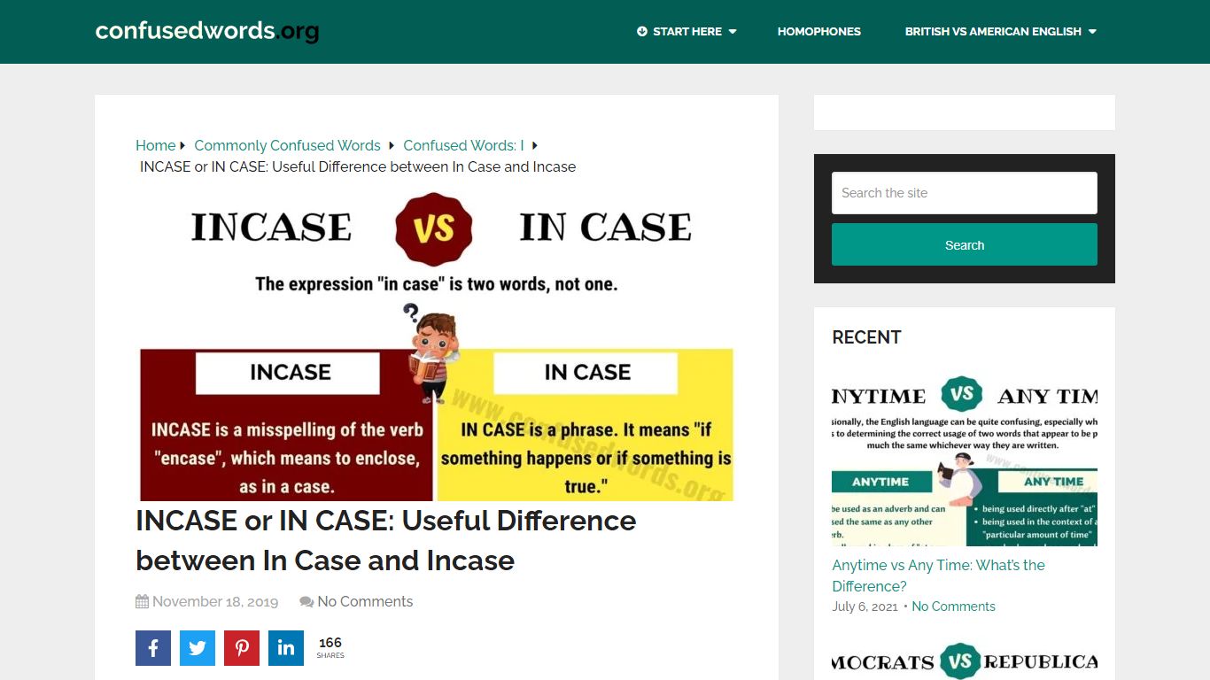 INCASE or IN CASE: Useful Difference between In Case and Incase